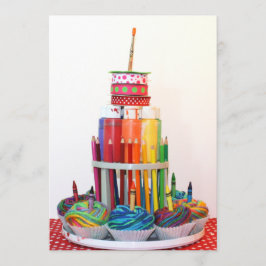 Convite Do "convite de aniversário do bolo artesanato"