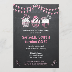 Convite do cupcake/convite cupcake do quadro