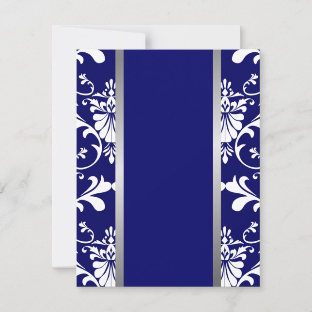 Convite do damasco & do casamento da fita (Frente)