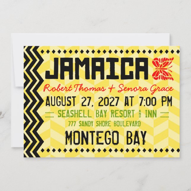 Convite do destino de JAMAICA (Frente)
