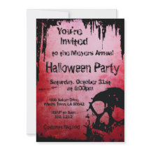 Convite do Dia das Bruxas com crânio