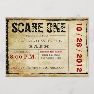 Convite do Dia das Bruxas do bilhete do filme