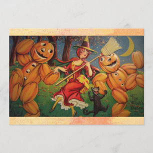 Convite do Dia das Bruxas do vintage