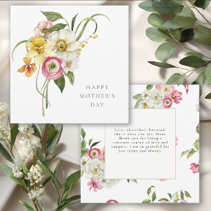 Convite do Dia das Mães com Buquê Floral de Primav