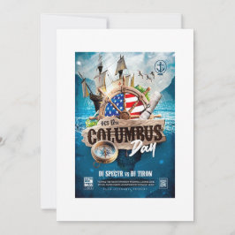 Convite do Dia de Colombo moderno elegante e rústi