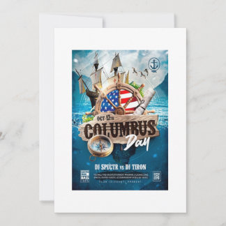 Convite do Dia de Colombo moderno elegante e rústi