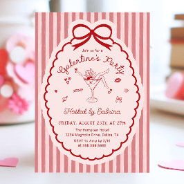 Convite do Dia de Galentine com Arco Desenhado à M