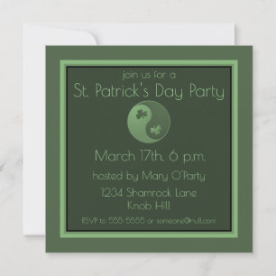 Convite do dia de St Patrick dos trevos de Yin