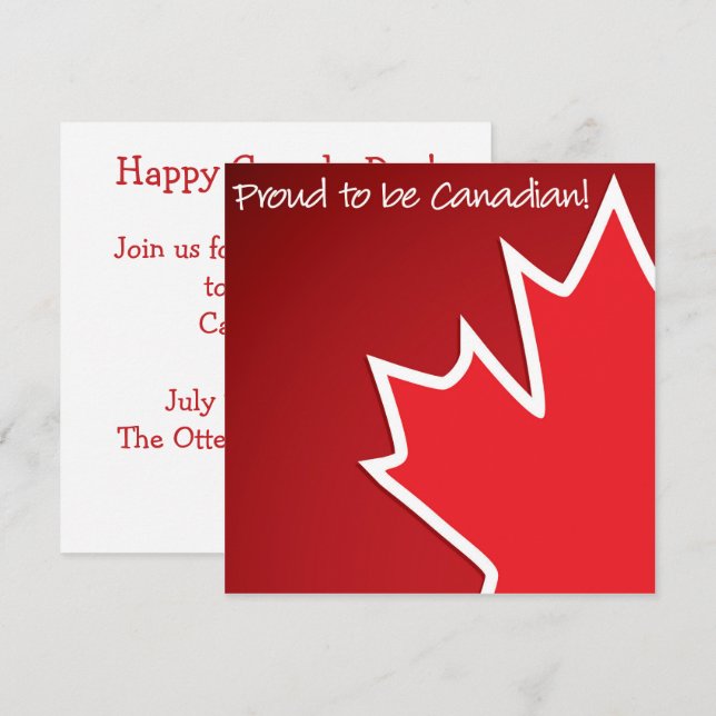 Convite do Dia do Canadá Folha de Bordo (Frente/Verso)