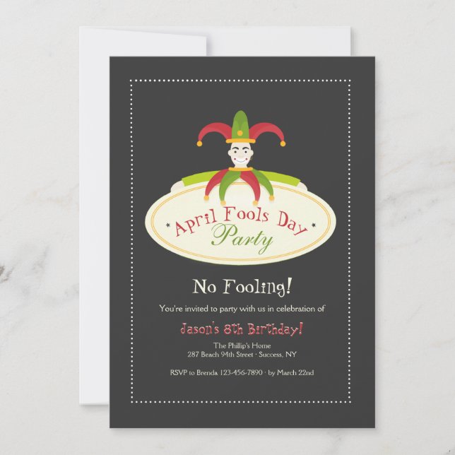 Convite do dia do enganado (Frente)