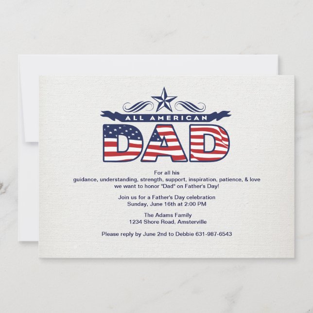 Convite do Dia dos Pais do All American Dad (Frente)