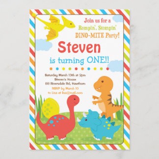 Convite do dinossauro/convite de Dino