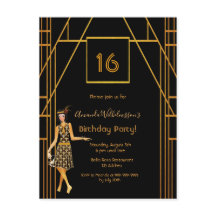 convite do estilo de decoração de arte em ouro pre