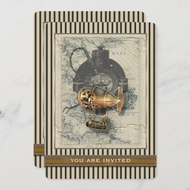 Convite do evento do balão de Dirigible de (Frente/Verso)