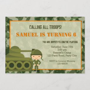 Convite do Exército (Militar) com Soldado de Camuf