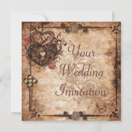 Convite do fechamento e do casamento da chave