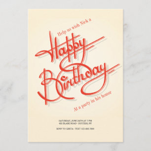 Convite do feliz aniversario