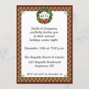 Convite do feriado da grinalda do póquer do casino