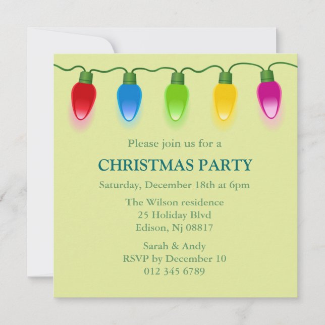 Convite do feriado das luzes de Natal (Frente)