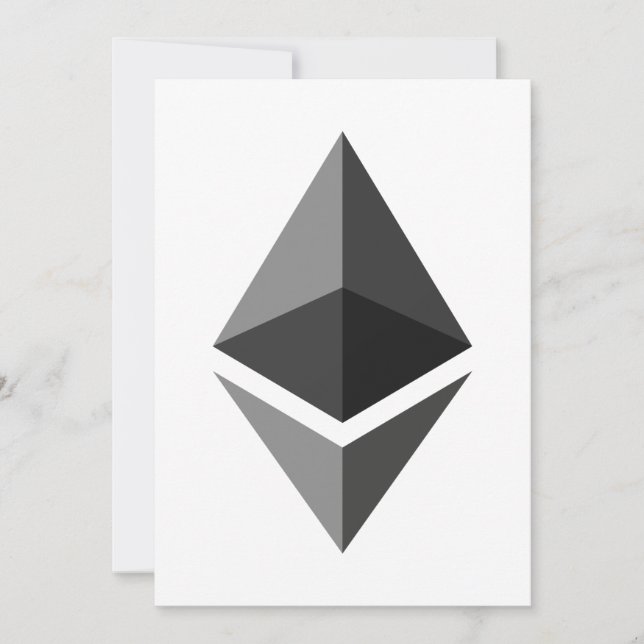 Convite do ícone cinza do Ethereum (Frente)