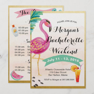 Convite do itinerário do fim de semana das menina