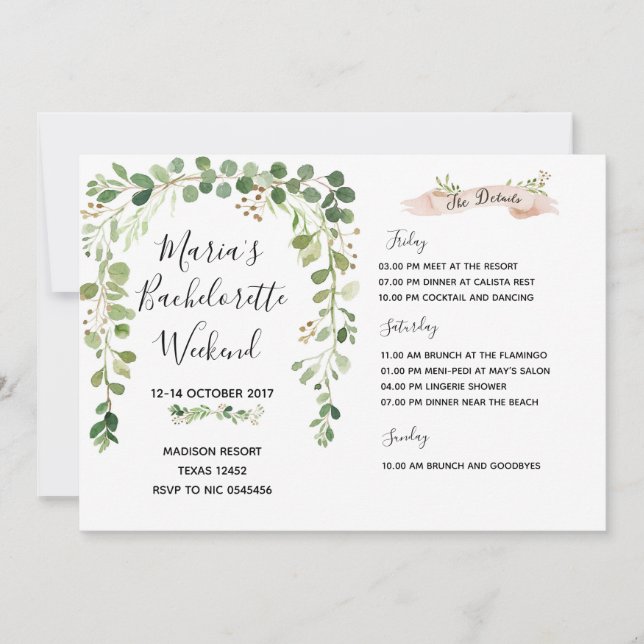 Convite do itinerário do fim de semana de (Frente)