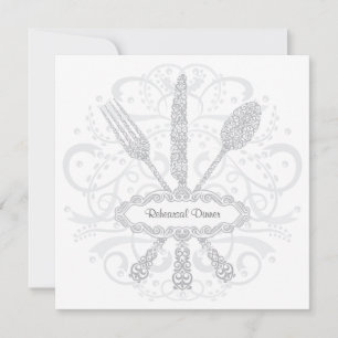 Convite do jantar de ensaio da faca da colher da