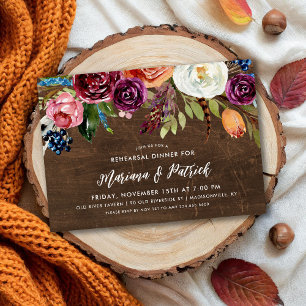 Convite do jantar de ensaio das flores de Boho do