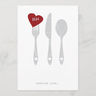 Convite do jantar de ensaio do amor do serviço