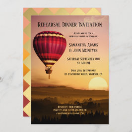Convite do jantar de ensaio do por do sol do balão