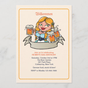 Convite do jardim da cerveja de Fräulein