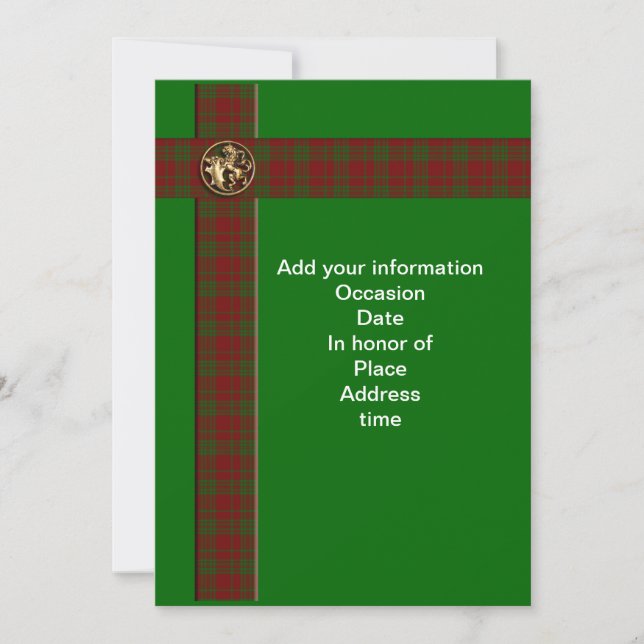 Convite do leão xadrez escocês (Frente)