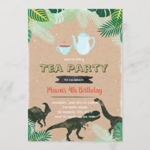 Convite do menino do partido do rex do chá