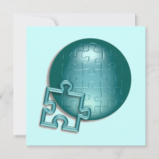 Convite do mundo do quebra-cabeça (Frente)