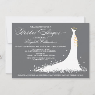 Convite do Partido Bridal do Casamento (cinza)