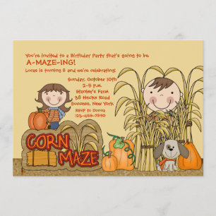 Convite do Partido Corn Maze (Boy)