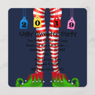 Convite Do Partido Elf Stoching Chritmas De 2019 C