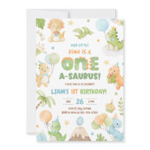 Convite do Partido primeiro aniversario Dinossauro