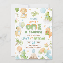 Convite do Partido primeiro aniversario Dinossauro