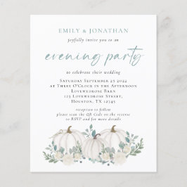 Convite do Partido QR Evening Teal Pumpkins do Orç