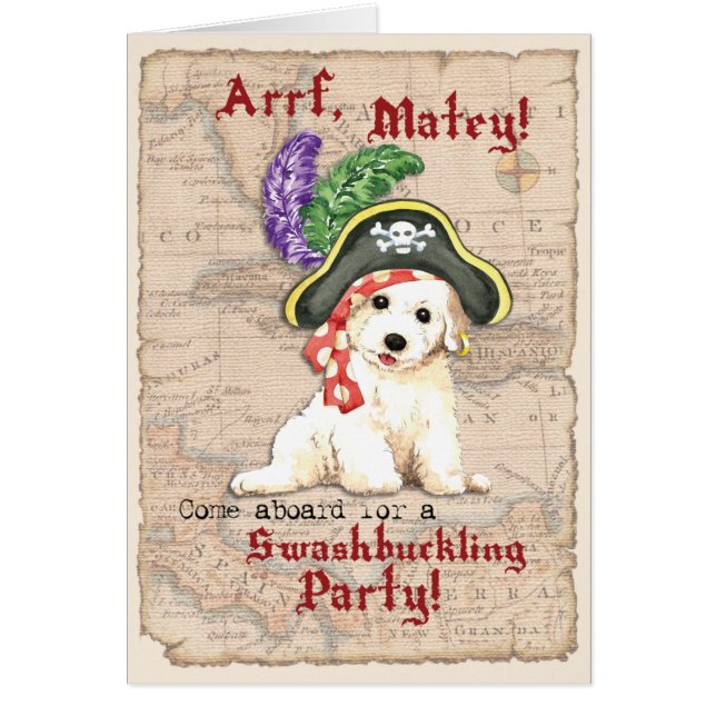 Convite do pirata de Bichon Frise (Frente)