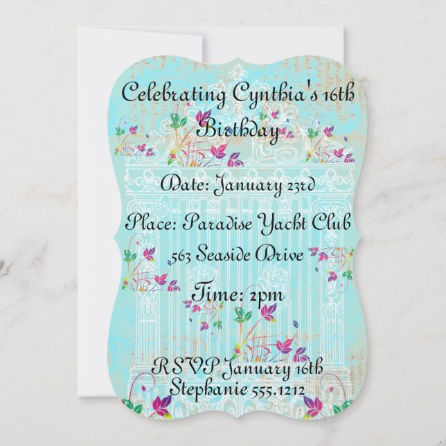 Convite do Portão do Jardim Encantado (Verso)