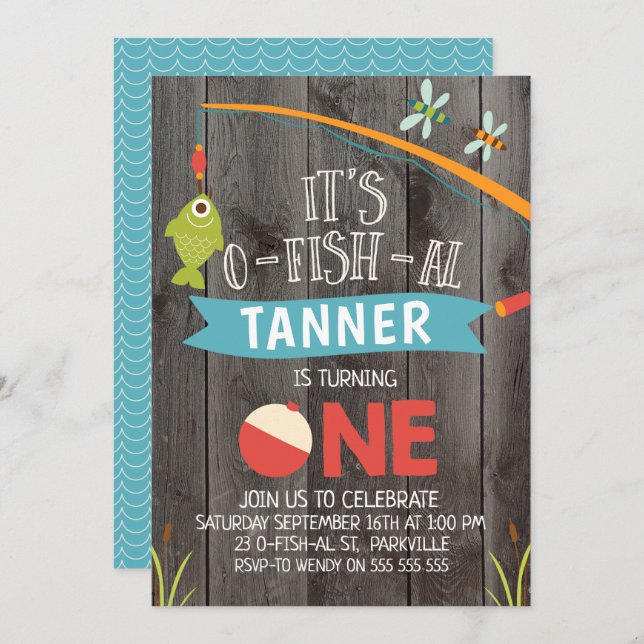 Convite do primeiro aniversario do O-peixe-al do (Frente/Verso)