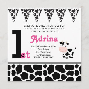 Convite do primeiro aniversario MOO-velous