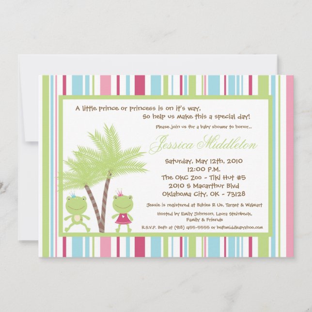 convite do príncipe princesa chá de fraldas do (Frente)