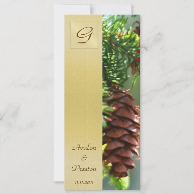 Convite do Programa Monograma Winter Pinecone (Frente)