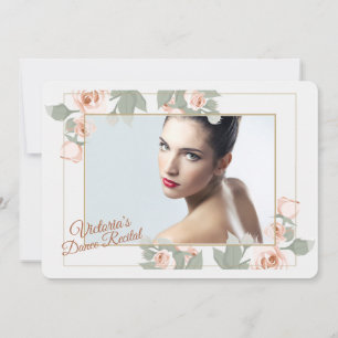 Convite do quadro da foto do rosa do rosa