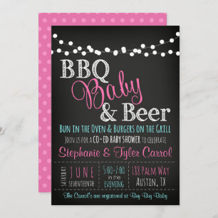 Convite do quadro do bebê do CHURRASCO do chá de