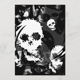 Convite do redemoinho dos espectros B&W do crânio