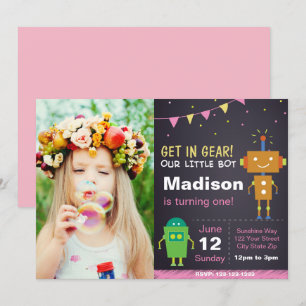 Convite do Robô Rosa com foto